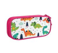 QGWDYYJQ Trousse de papeterie portable avec imprimé dinosaures colorés, rose, Taille unique, Pochette à monnaie