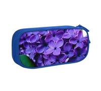 QGWDYYJQ Trousse de papeterie portable avec imprimé fleur violette, bleu, Taille unique, Pochette à monnaie
