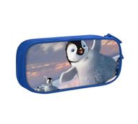 QGWDYYJQ Trousse de papeterie portable avec imprimé pingouin heureux, bleu, Taille unique, Pochette à monnaie
