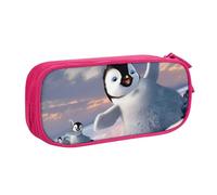 QGWDYYJQ Trousse de papeterie portable avec imprimé pingouin heureux, rose, Taille unique, Pochette à monnaie