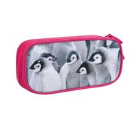 QGWDYYJQ Trousse de papeterie portable avec imprimé pingouin mignon, rose, Taille unique, Pochette à monnaie