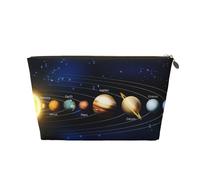 QGWDYYJQ Trousse de toilette de voyage en cuir imprimé Exploring The Solar System, doré, Taille unique