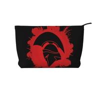 QGWDYYJQ Trousse de toilette de voyage en velours côtelé imprimé casque de guerrier spartan, Noir , Taille unique