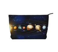 QGWDYYJQ Trousse de toilette de voyage en velours côtelé imprimé Exploring The Solar System, Noir , Taille unique