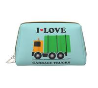 QGWDYYJQ Trousse de toilette en cuir avec imprimé Merry Christmas, I Love Darbage Trucks, Taille unique