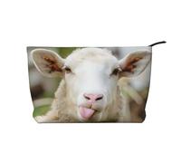QGWDYYJQ Trousse de toilette en velours côtelé avec imprimé animal mignon et coquin, langue de mouton, Noir , Taille unique
