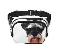 QGWDYYJQ Well-Behaved Schnauzer Sac banane carré double couche Sac banane Sac de voyage, Noir , Taille unique