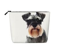 QGWDYYJQ Well-Behaved Schnauzer Sac de maquillage en chanvre avec imprimé de faux sac de rangement quotidien Trousse de toilette de voyage, Noir , Taille unique