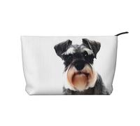 QGWDYYJQ Well-Behaved Schnauzer Trousse de toilette de voyage en velours côtelé, Noir , Taille unique