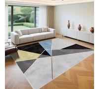 QGYFRE Coussin De Sol Grande Taille Tapis Descente lit 160x240cm Gris Bleu Rectangle géométrique Moderne for Chambre Adolescent Fille,Chambre Garcon,Jardin Extérieur Decoration Balcon Appartement