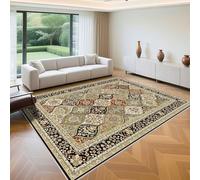 QGYFRE Grand Tapis D'Entrée Tout Doux 120x160cm Bleu Noir Motif Floral Vintage pour Salon Bureau Manga