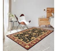 QGYFRE Petit Tapis Chambre Bas en Molleton Interieur imprimé Noir rectangulaire. 60x110CM Rouge geometrique Coussin Sol Enfant Moderne