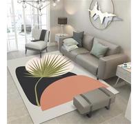 QGYFRE Petit Tapis Chambre Bebe Doux au Motif de Feuilles Vertes. 60x110CM Gris Salon Anti Derapant Enfant