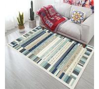 QGYFRE Petit Tapis Chambre Moquette Exterieur d Entree géométrique Moderne. 60x110CM Bleu Maison Sol Enfant de Chaise Bureau