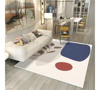 QGYFRE Petit Tapis Rectangulaire paillasson Interieur Moderne et Minimaliste Bleu. 50x80CM crème Salon Poil Court Bebe Chambre