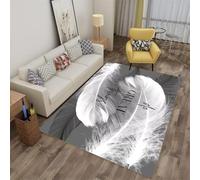 QGYFRE Petit Tapis Restaurant De Jeu au Motif Plumes. 50x80CM Gris Balcon Enfant Chambre Fille Generic