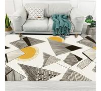 QGYFRE Tapis Ado Salon Doux d'entrée intérieur rectangulaire Jaune pour Le Salon. 120x160CM Gris d'extérieur terrasse De Chambre