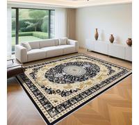 QGYFRE Tapis Bas en Molleton d'Ext¨¦Rieur 50x80cm Bleu Foncé Motif Floral Vintage pour Couloir de Salon Chambre Gaming ado