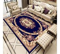 QGYFRE Tapis Carré Bebe Fille Gamer Floral rétro. 90x120CM Bleu Lavable Grand d'entrée Cuisine