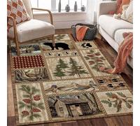 QGYFRE Tapis De Cuisine Chambre Adulte bébé Campagne Rouge et Vert. 60x110CM Multicolore Garcon Exterieur Balcon Moquette