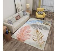 QGYFRE Tapis De Cuisine Dentree Maison Extérieure Gaming Sol Chambre Enfant décoré Plumes Bleues. 60x110CM Gris Aesthetic Bureau Salon Grande Taille