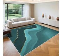 QGYFRE Tapis Doux Chambre parentale Decoration 50x80cm Vert Motif de Rayures abstraites pour la d'adolescent Salon ado Garcon