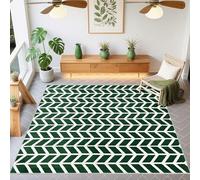 QGYFRE Tapis Manga De Bureau 180x230cm Vert Motif à Rayures Modernes pour Le Dressing du Salon Ados
