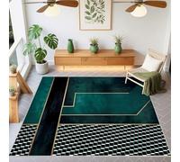 QGYFRE Tapis Manga Exterieur terrasse 180x200cm Vert Motif à Carreaux Moderne pour la Chambre des Jeunes du Salon Lavable en Machine