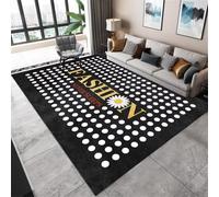 QGYFRE Tapis Pas Cher Anti Derapant Enfants au Motif de Points Blancs. 200x300CM Tout est Noir Chambre ado