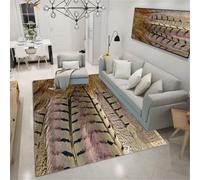 QGYFRE Tapis Pas Cher Chambre Bébé d'entrée Exterieur au Motif de Plumes. 200x300CM Multicolore Petit ado Garcon Ados
