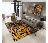QGYFRE Tapis Salle A Manger Moquette Interieur Tout Doux de décoration intérieure Brun. 120x160CM Jaune Balcon extérieur antiderapant