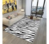QGYFRE Tapis Salle À Manger Porte Entree Interieur Enfant Chambre Fille au Motif zébré. 100x200CM Bleu et Blanc pour Fauteuil de Bureau a Roulette Protection Sol