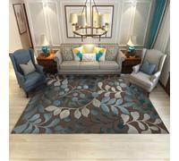 QGYFRE Tapis Salon Home Divan imprimé de Plantes Bleues. 100x160CM Marron Chambre Garcon ado Bureau Sol Chaud paillasson intérieur