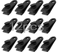 Qh 12pcs Tarp Clamp Set,Heavy Duty Tarp Clips Set Instant Awning Clamp For Tents Tarp Caravan Garden Shade Cover,Black (12)