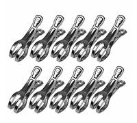 QH-Shop Clips de Serviette de Plage, Pinces pour Serviette de Plage en Acier Inoxydable pour Serviette de Plage Vêtements Couette Serviette de Bain 10pack 11cm