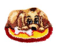 QH-Shop Diy Crochet à la Main Kits Motif Animal de Chien Kits de Loquet de Broderie Bricolage Tapis Fabrication Décor à la Maison 50 X 36 cm