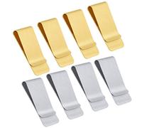 QH-Shop Mince Pince à Billets en Métal 8 Pcs Portefeuille Clips Porte-Cartes pour Crédit Ticket Espèces Document Fixe Cadeau pour Hommes et Femmes (Argent Or)