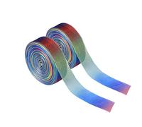 QH-Shop Ruban en Organza 100 Yard Ruban Arc-en-Ciel Shimmer Sheer Gradient de Couleur Ribbon pour DIY Artisanat de fête de Mariage Anniversaire Festival Décoration Fournitures 25mm