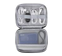 QH-Shop Sac Électronique Organiseur de Poche Câbles Étanche Portable Sac Organisateur de Câble de Voyage pour Banque d'alimentation Carte SD Disque Dur Gris