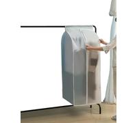 QH7 Housse de rangement anti-poussière pour tringle à vêtements, 60 x 50 x 110 en PEVA avec fermeture éclair intégrale et ruban adhésif magique