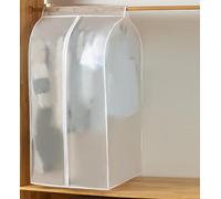 QH7 Housse de rangement anti-poussière pour tringle à vêtements, 80 x 50 x 120 en PEVA avec fermeture éclair intégrale et ruban adhésif magique