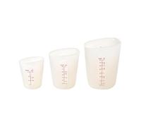 QHa745 Lot de 3 tasses à mesurer en silicone gravées empilables pour un rangement facile de la chaleur QHa745 (A, 14 x 11 cm)
