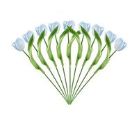 QHa766 Lot de 10 fleurs blanches à grande tête pour vase, centre de table, maison, mariage, bouquet de fleurs (F, 33 x 6 x 6 cm)