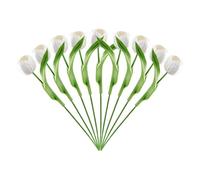 QHa766 Lot de 10 fleurs blanches à grande tête pour vase, centre de table, maison, mariage, bouquet de fleurs (B, 33 x 6 x 6 cm)
