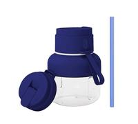 QHa877 Presse-agrumes portable sans fil pour voyage, salle de sport et maison avec grand couvercle anti-fuite pour boissons protéinées et glaçons (bleu, taille unique)