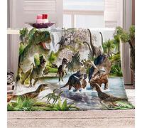 QHDIK Couverture Polaire Enfant Fille Garcons Dinosaure Couverture Bébé Plaid Sofa et Lit en Microfibre Flanelle Cadeau pour la Chambre, en Voiture, en Voyage 130 (L) x 150 (H) cm