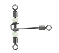 QHDJIANHUI Émerillons de pêche à 3 voies robustes en forme de T en forme de poire (2 x 3# - 37,6 kg - 20 pièces)