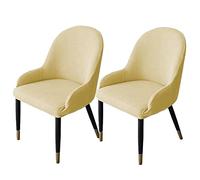 QHDXL Couverture De Chaise avec Accoudoir Housse De Chaise Salle A Manger Extensible Scandinave 1/2/4 Pieces Housse de Dossier Arc Recouvre De Fauteuil Salon Lavable pour Bureau,Mariage
