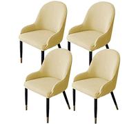 QHDXL Couverture De Chaise avec Accoudoir Housse De Chaise Salle A Manger Extensible Scandinave 1/2/4 Pieces Housse de Dossier Arc Recouvre De Fauteuil Salon Lavable pour Bureau,Mariage