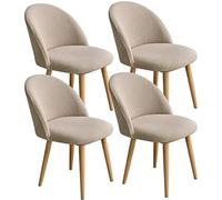 QHDXL Housse de Chaise Arc de Coquille Housse de de Chaise Scandinave de Salle À Manger 1/2/4 Pieces Gris Beige Couverture De Chaise Extensible Jacquard pour Mariage Hôtel, Restaurant, 4PCS